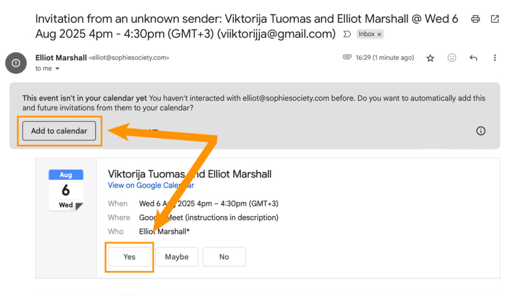 How to Confirm Your Call
